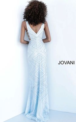 Style 67668 Jovani Silver Size 6 Floor Length Mermaid Dress on Queenly