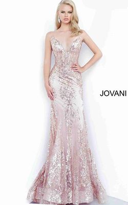 Style 3675 Jovani Pink Size 0 Floor Length Mermaid Dress on Queenly