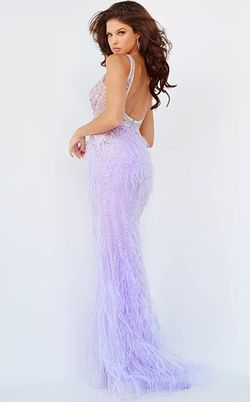 Style 3023 Jovani Purple Size 4 Black Tie Pageant Floor Length Mermaid Dress on Queenly