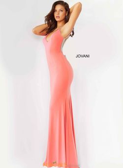 Style 7297 Jovani Pink Size 0 Black Tie V Neck Tall Height Mermaid Dress on Queenly
