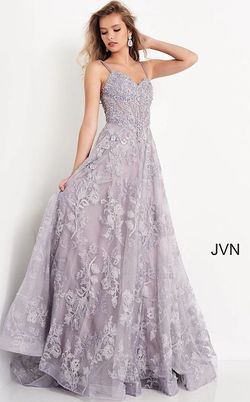 Style JVN06474 Jovani Purple Size 4 Sheer A-line Dress on Queenly