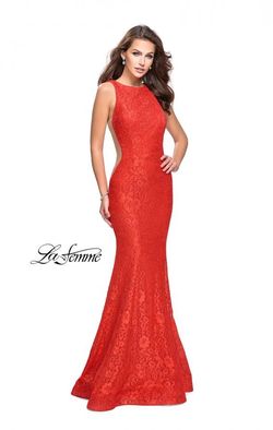 Style 24903 La Femme Red Size 4 Military Tall Height Mermaid Dress on Queenly