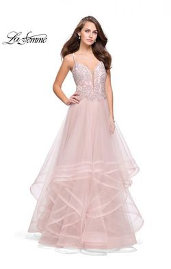Style 25762 La Femme Pink Size 8 Floor Length Black Tie Prom A-line Dress on Queenly