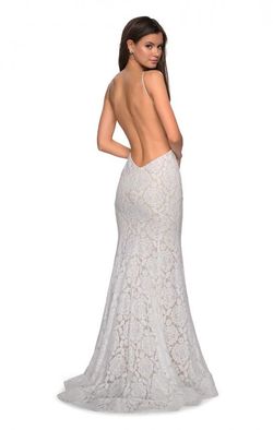 Style 27289 La Femme White Size 4 Floor Length Mermaid Dress on Queenly