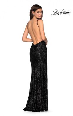 Style 27585 La Femme Silver Size 4 Euphoria Tall Height Side slit Dress on Queenly