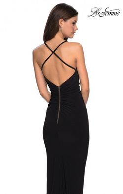 Style 27622 La Femme Black Size 8 Floor Length Side slit Dress on Queenly