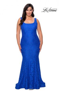 Style 28948 La Femme Blue Size 18 Tall Height Mermaid Dress on Queenly