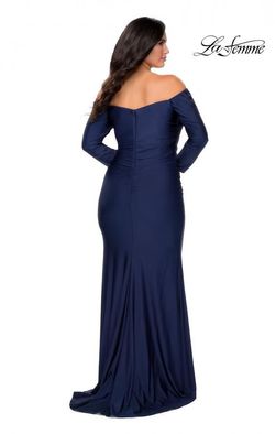 Style 28881 La Femme Blue Size 20 Tall Height Floor Length Mermaid Dress on Queenly