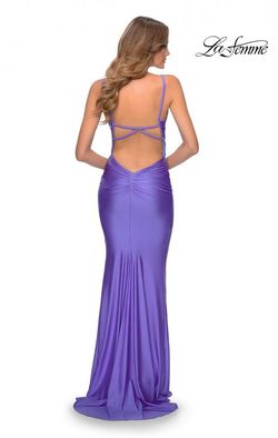 Style 28398 La Femme Pink Size 0 Black Tie Tall Height Mermaid Dress on Queenly