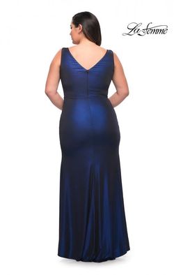 Style 30267 La Femme Blue Size 14 Plus Size Navy Tall Height Mermaid Dress on Queenly