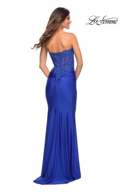 Style 30720 La Femme Royal Blue Size 16 Black Tie Floor Length Mermaid Dress on Queenly