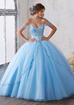 Style 89135 Morilee Blue Size 8 Black Tie Ballgown Ball gown on Queenly