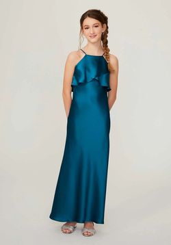 Style 13214 Morilee Blue Size 10 Tall Height Black Tie Military Straight Dress on Queenly
