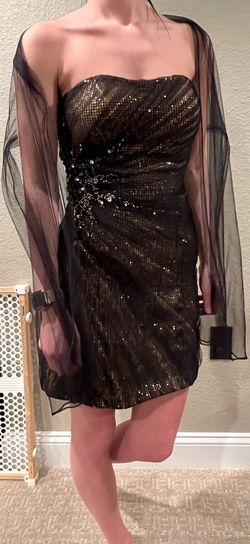 Faviana Multicolor Size 2 Black Tie Prom Midi Cocktail Dress on Queenly
