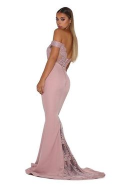 Style SIENNA Portia & Scarlett Pink Size 4 Tall Height Fitted Mermaid Dress on Queenly