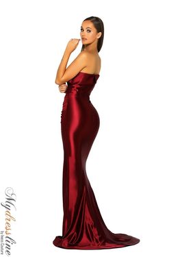 Style PS5042 Portia & Scarlett Red Size 2 Fitted Tall Height Side slit Dress on Queenly