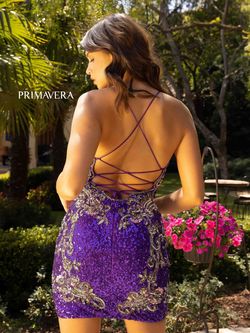 Style 3301 Primavera Couture Purple Size 2 Black Tie Prom Cocktail Dress on Queenly