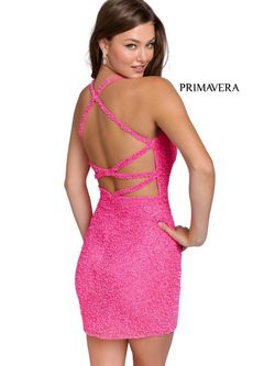 Style 3824 Primavera Couture Pink Size 2 Homecoming Tall Height Cocktail Dress on Queenly