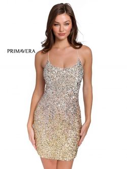 Style 3833 Primavera Couture Gold Size 2 Black Tie Euphoria Mini Floor Length Cocktail Dress on Queenly