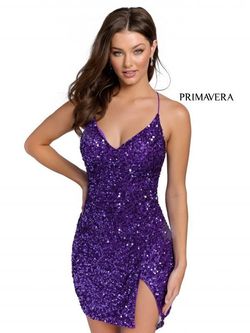 Style 3891 Primavera Couture Purple Size 4 Floor Length Euphoria Cocktail Dress on Queenly
