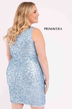 Style 3883 Primavera Couture Light Blue Size 14 Tall Height Cocktail Dress on Queenly