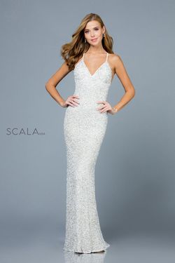 Style 47551 Scala White Size 6 Mermaid Dress on Queenly