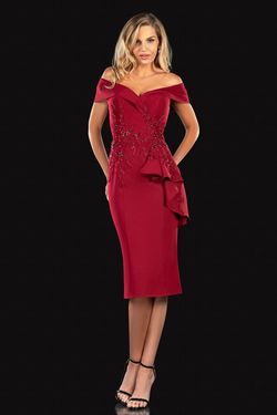 Style 2021C2625 Terani Couture Red Size 4 Burgundy Floor Length Euphoria Tall Height Cocktail Dress on Queenly