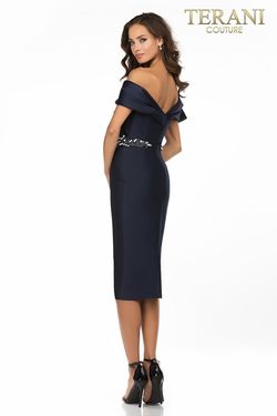 Style 2011C2009 Terani Couture Blue Size 16 Mini Tall Height Navy Free Shipping Cocktail Dress on Queenly