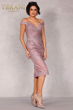 Style 2011C2483 Terani Couture Purple Size 12 Black Tie Tall Height Cocktail Dress on Queenly