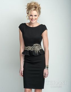 Style C3678 Terani Couture Black Size 2 Mini Tall Height Cocktail Dress on Queenly