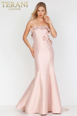 Style 231E0308 Terani Couture Pink Size 10 Pageant Floor Length Mermaid Dress on Queenly