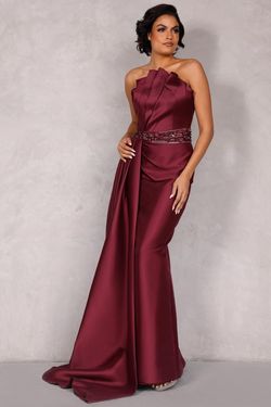 Style 2021E2784 Terani Couture Red Size 18 Free Shipping Floor Length Pageant Straight Dress on Queenly
