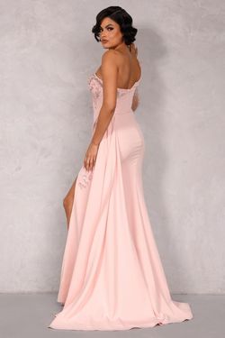 Style 2214E0164 Terani Couture Pink Size 6 Black Tie Side slit Dress on Queenly