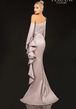 Style 2021E2831 Terani Couture Purple Size 8 Floor Length Tall Height Side slit Dress on Queenly