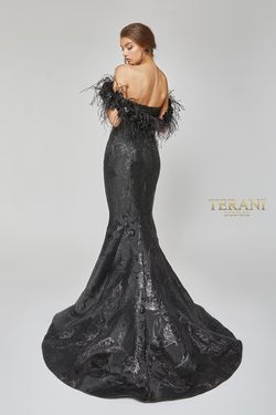 Style 1921E0136 Terani Couture Black Size 4 Tall Height Free Shipping Mermaid Dress on Queenly