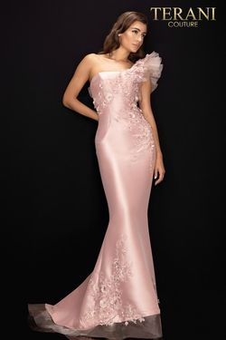 Style 2011E2094 Terani Couture Pink Size 6 Floor Length Free Shipping Mermaid Dress on Queenly