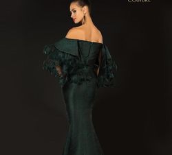 Style 2021E2796 Terani Couture Green Size 4 Floor Length Mermaid Dress on Queenly