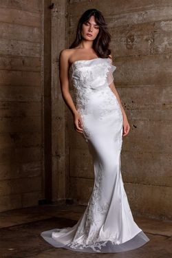 Style 2111E4759 Terani Couture White Size 4 Ivory Tall Height Free Shipping Mermaid Dress on Queenly