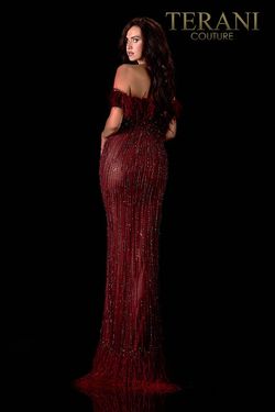 Style 2021GL3156 Terani Couture Red Size 16 Black Tie Burgundy Plus Size Mermaid Dress on Queenly