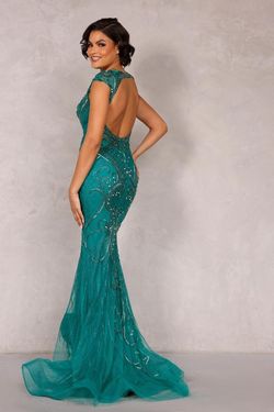 Style 2012GL2384 Terani Couture Green Size 16 Pageant Mermaid Dress on Queenly