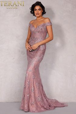 Style 1913GL9586 Terani Couture Purple Size 8 Black Tie Floor Length Pageant Free Shipping Mermaid Dress on Queenly