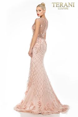 Style 1722GL4488 Terani Couture Pink Size 6 Floor Length Free Shipping Mermaid Dress on Queenly