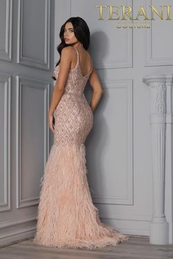 Style 2215GL0102 Terani Couture Pink Size 4 Floor Length Mermaid Dress on Queenly