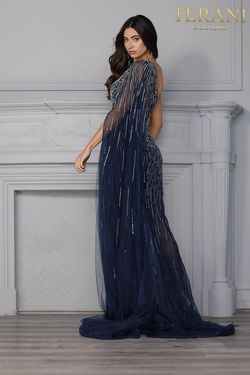 Style 1922GL0649 Terani Couture Blue Size 6 Free Shipping Navy Mermaid Dress on Queenly