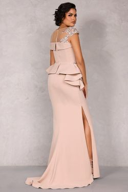 Style 2111M5260 Terani Couture Pink Size 22 Plus Size Tall Height Side slit Dress on Queenly