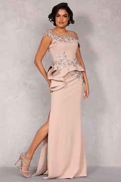 Style 2111M5260 Terani Couture Pink Size 22 Floor Length Free Shipping Side slit Dress on Queenly