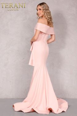 Style 1911M9339 Terani Couture Pink Size 6 Black Tie Mermaid Dress on Queenly