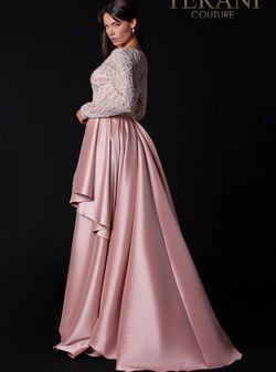 Style 2111M5273 Terani Couture Pink Size 10 Tall Height Floor Length A-line Dress on Queenly