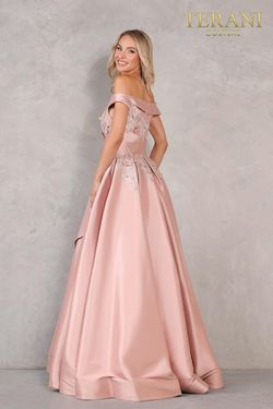 Style 2111M5274 Terani Couture Pink Size 14 Pageant Tall Height Ball gown on Queenly