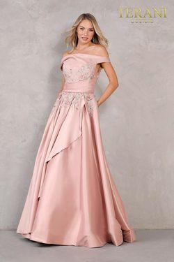 Style 2111M5274 Terani Couture Pink Size 14 Pageant Floor Length Free Shipping Ball gown on Queenly